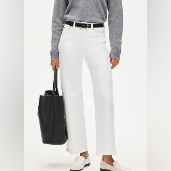 J.Crew Nwt Slim Wide Leg Jeans High Rise In White Sz 32